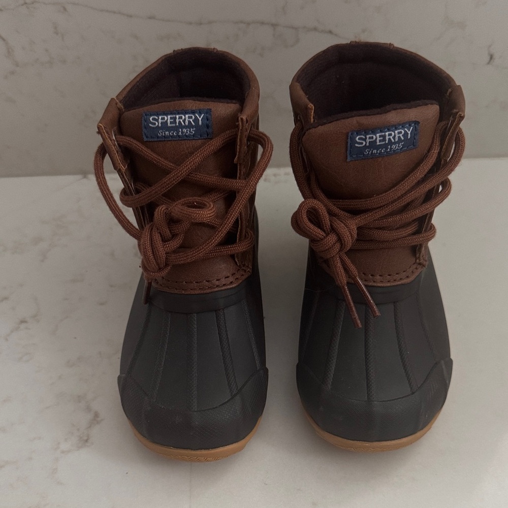 Sperry Kids Brown and Black Rain Boots